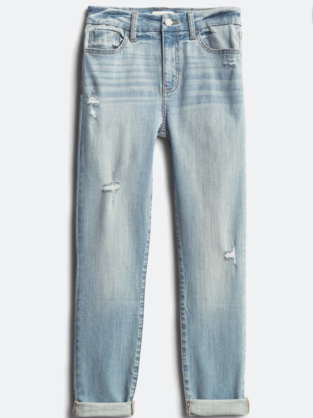 Light Blue Distressed Ankle Jeans